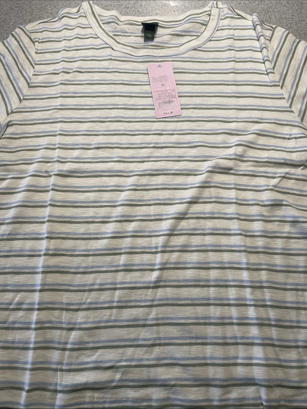 wild fable White Tee with Light Blue and Light Green Stripes